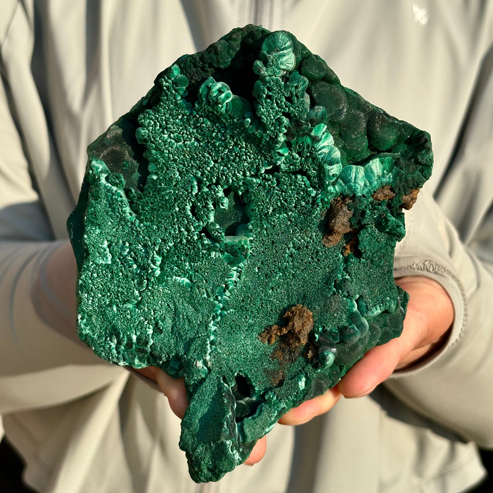 1.13LB Natural Glossy Malachite Coarse Cat’s Eye Cluster Rough Mineral Specimen