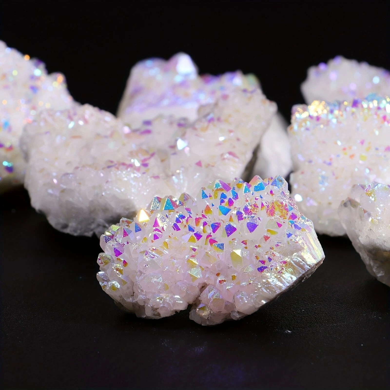 Natural Rainbow Quartz Cluster Angel Aura Quartz Crystal Cluster Home Decor