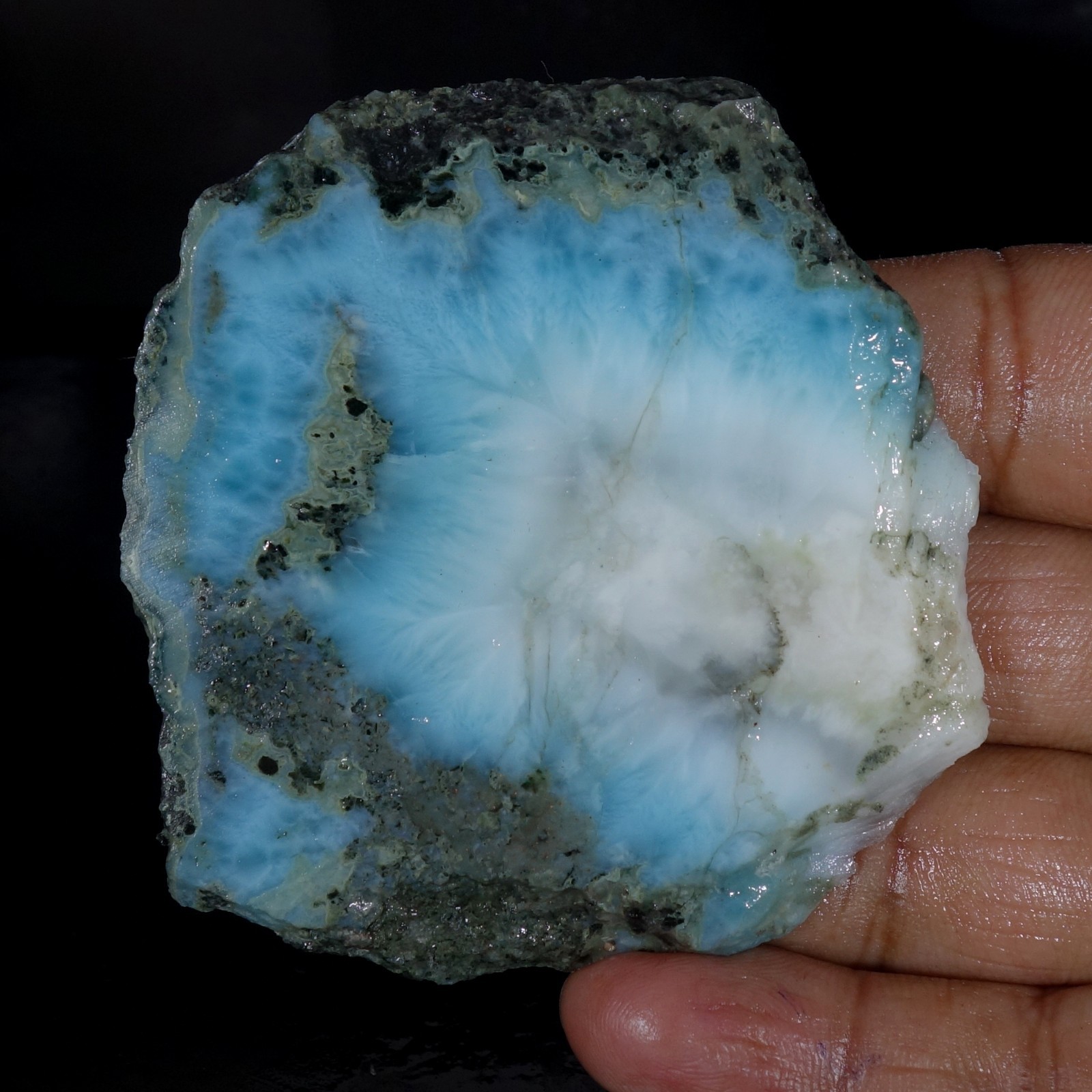 Spiritual Healing Larimar Natural Authentic Slab Rough Blue Gem Stone 236.30 Cts
