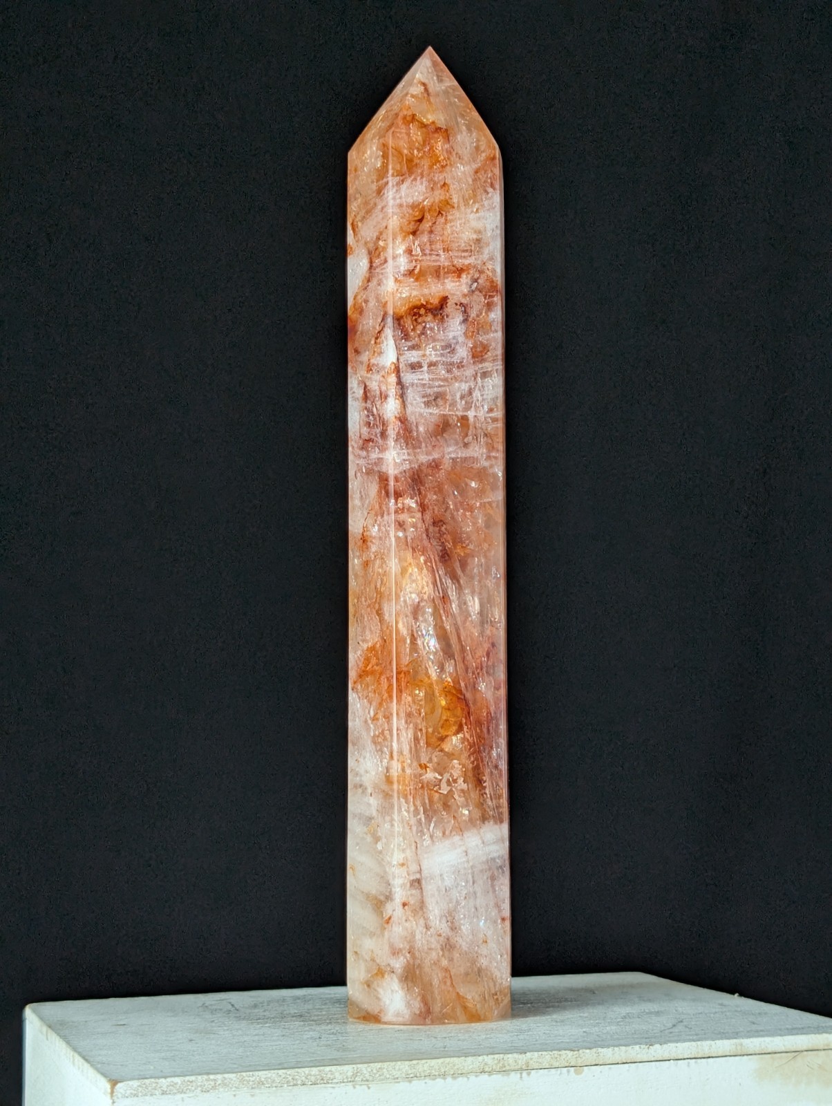 Red Fire Quartz Tower Crystal Gemstone Large Tall Chakra Reiki
