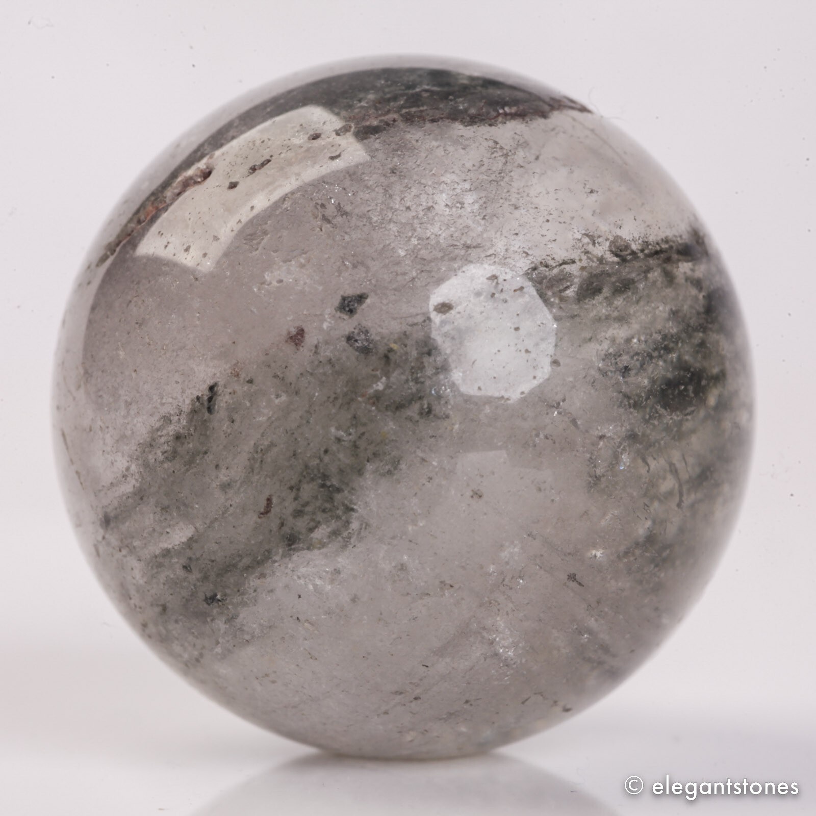 57g34mm Natural Garden/Phantom/Ghost/Lodolite Quartz Crystal Sphere Healing Ball