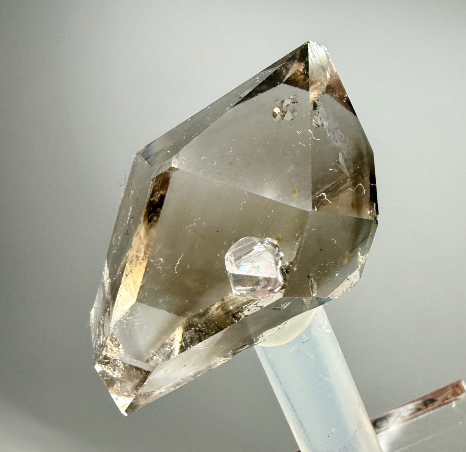 Enhydro Herkimer Diamond, Large A+ Grade Smoky Gem w/ Moving Gas Bubble