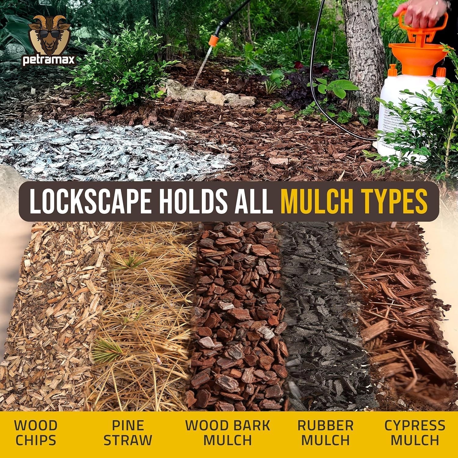Max Lockscape Mulch Glue – 32 Oz 3X Concentrated & Pet Safe Landscape Adhesive