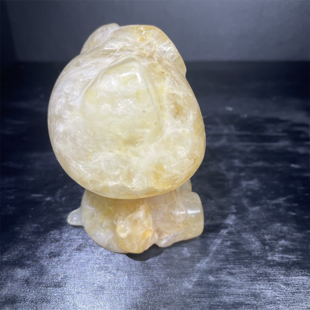 1.4LB 3.7″Natural Golden Healer Kiity Cat Statue Crystal Reiki Carving Decor