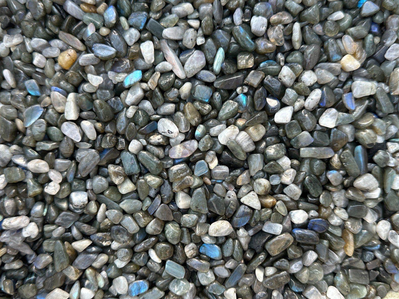 Grade A++ Blue Labradorite Semi Tumbled Gemstone Chips 5- 15mm, Wholesale Lots