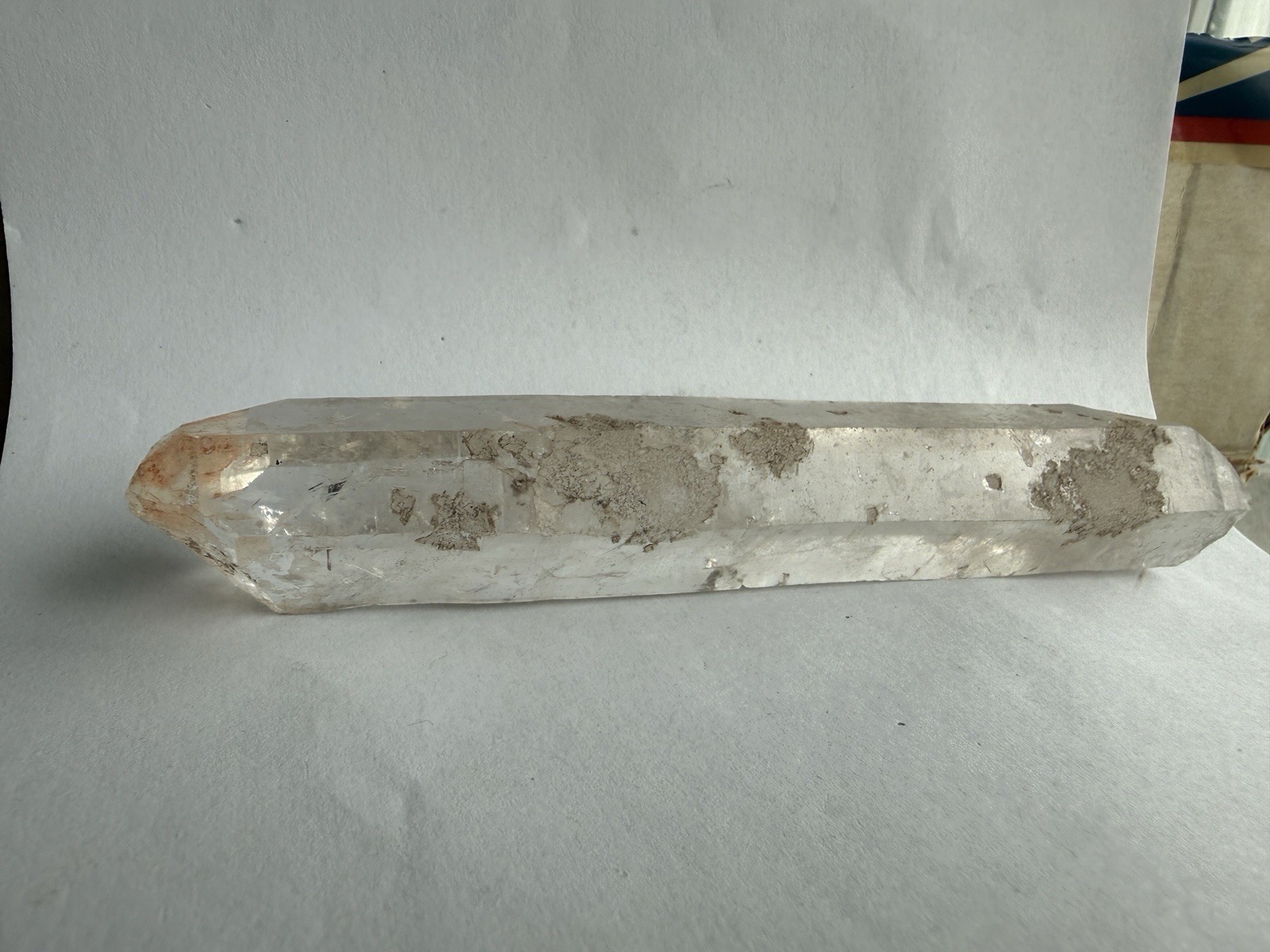 Natural Clear Smoky Quartz Crystal Point Wand 214g 6.5″ Raw Mineral Specimen