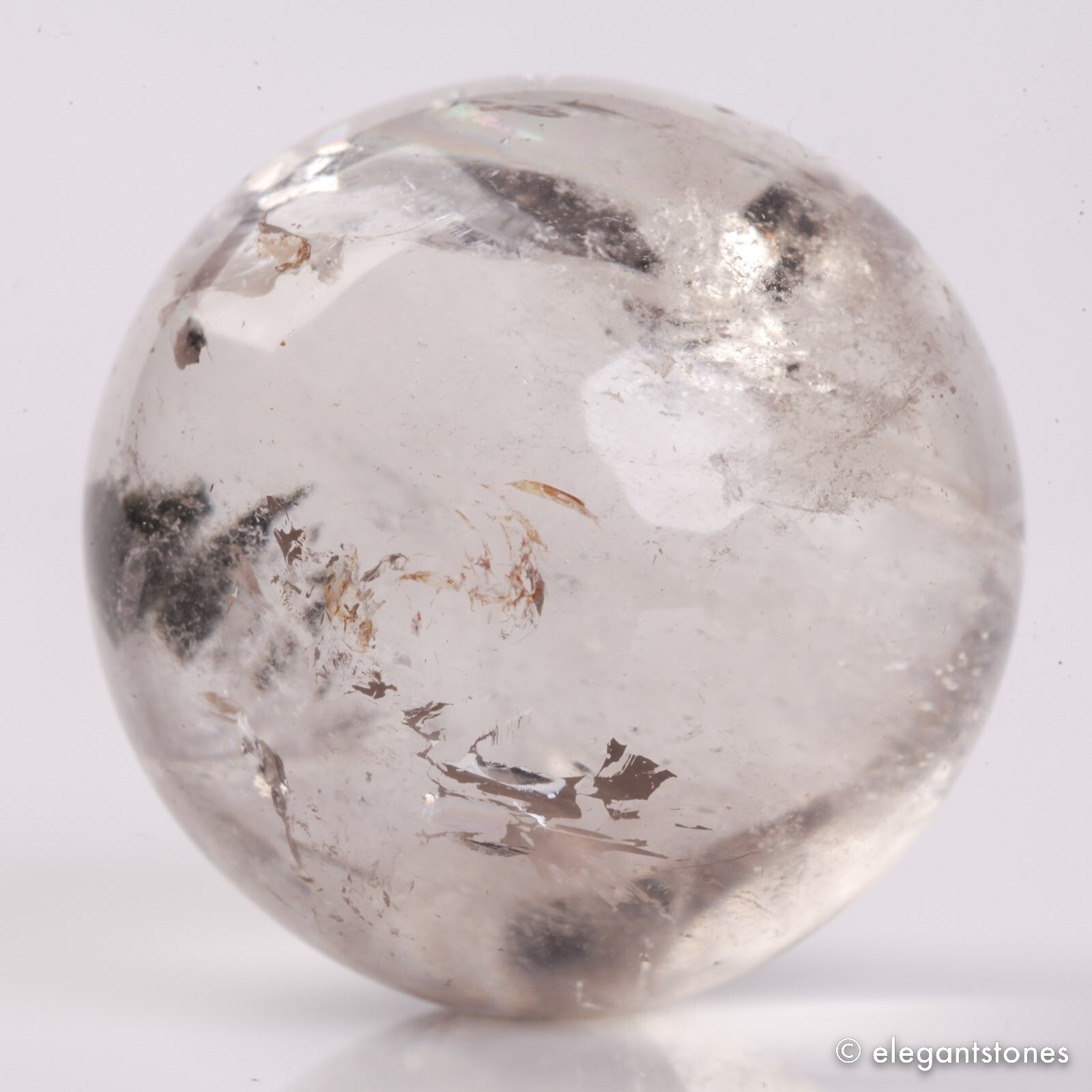 78g38mm Natural Garden/Phantom/Ghost/Lodolite Quartz Crystal Sphere Healing Ball