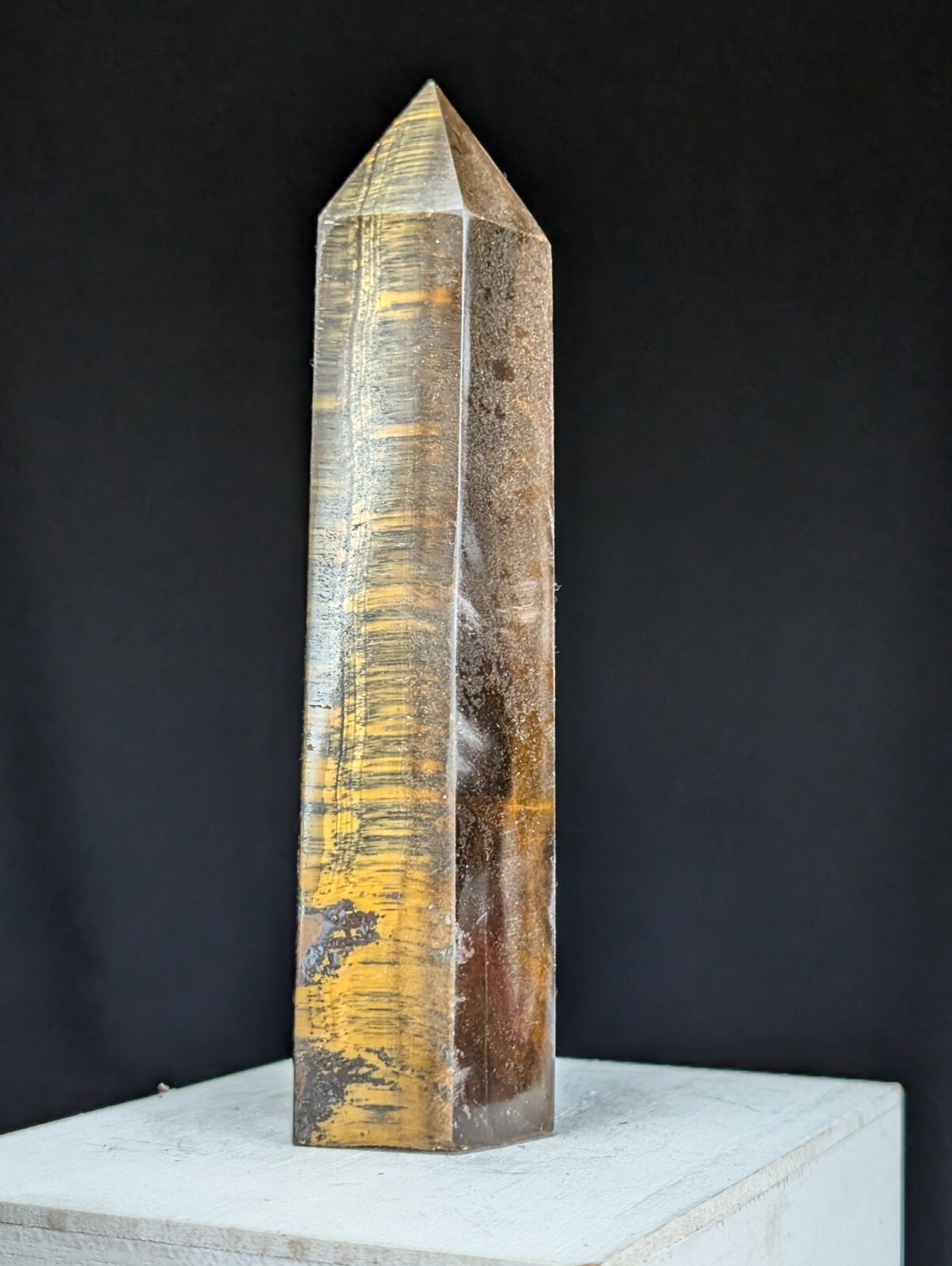 Tiger Eye Tower Crystal Gemstone Large Big Tall Point Chakra