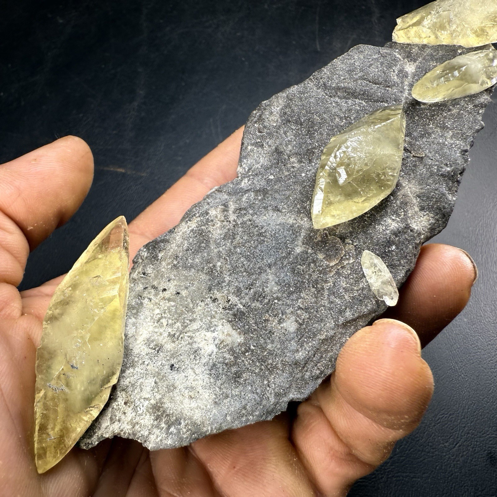 Calcite Crystals with Chalcopyrite Pyrite & Dolomite on Matrix / Missouri