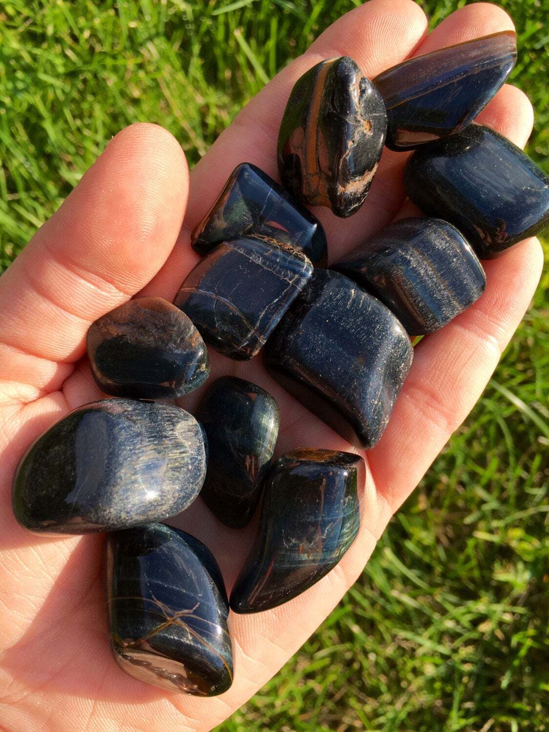 Blue Tigers Eye Tumbled Stone – Polished Blue Tigers Eye Crystal