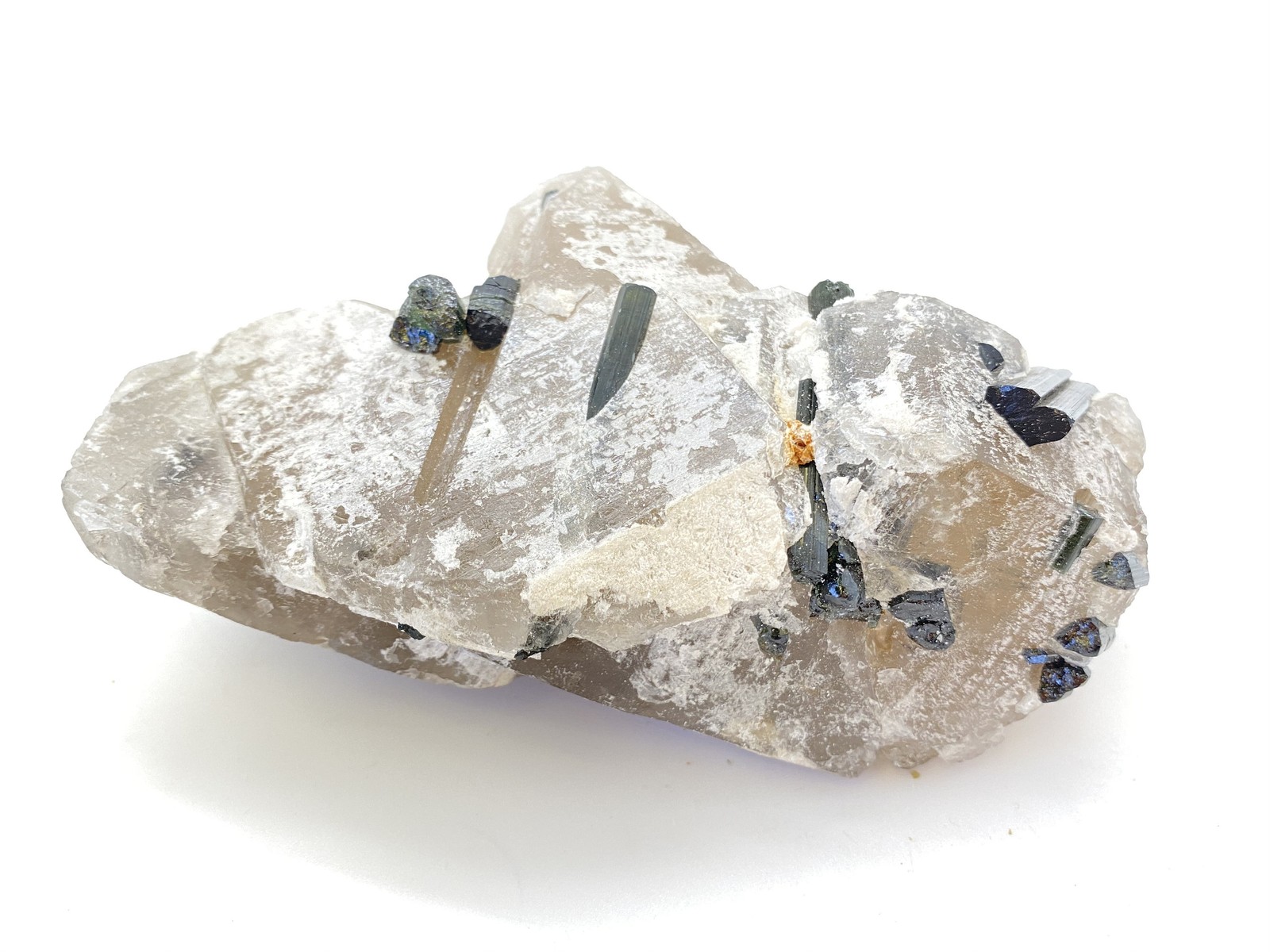 Natural Raw Green Tourmaline in Quartz Crystal from Brazil – 16