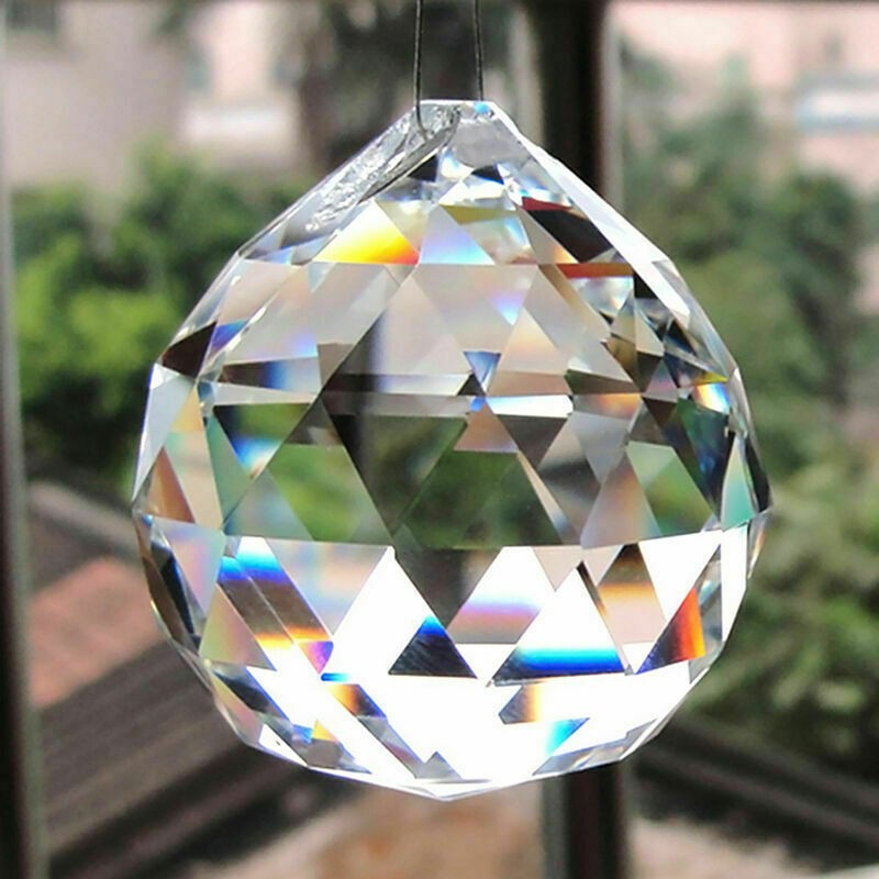 20PCS K9 Crystal Glass Prism Ball Pendant Bead Lamp Lighting Rain Drop DIY 3CM