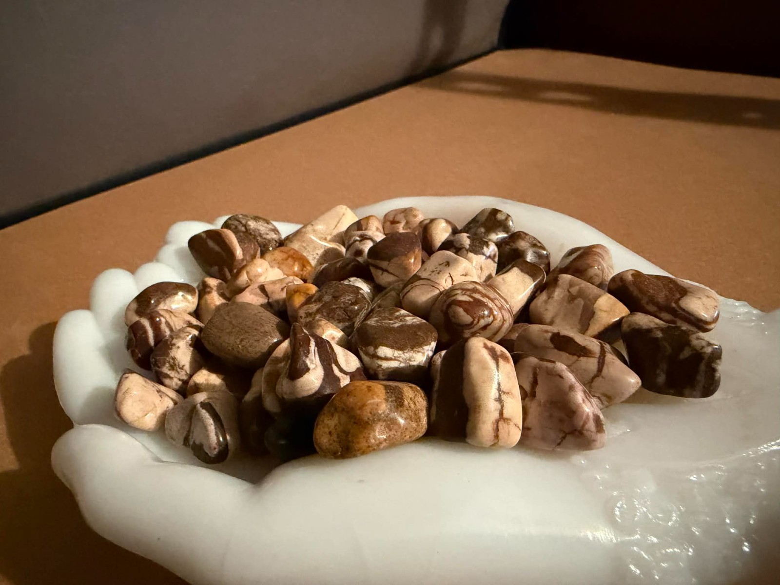 Bulk Wholesale Lot Small Tumbled Zebra Jasper Crystals 100+ pcs, 1lb 9.7 oz wt