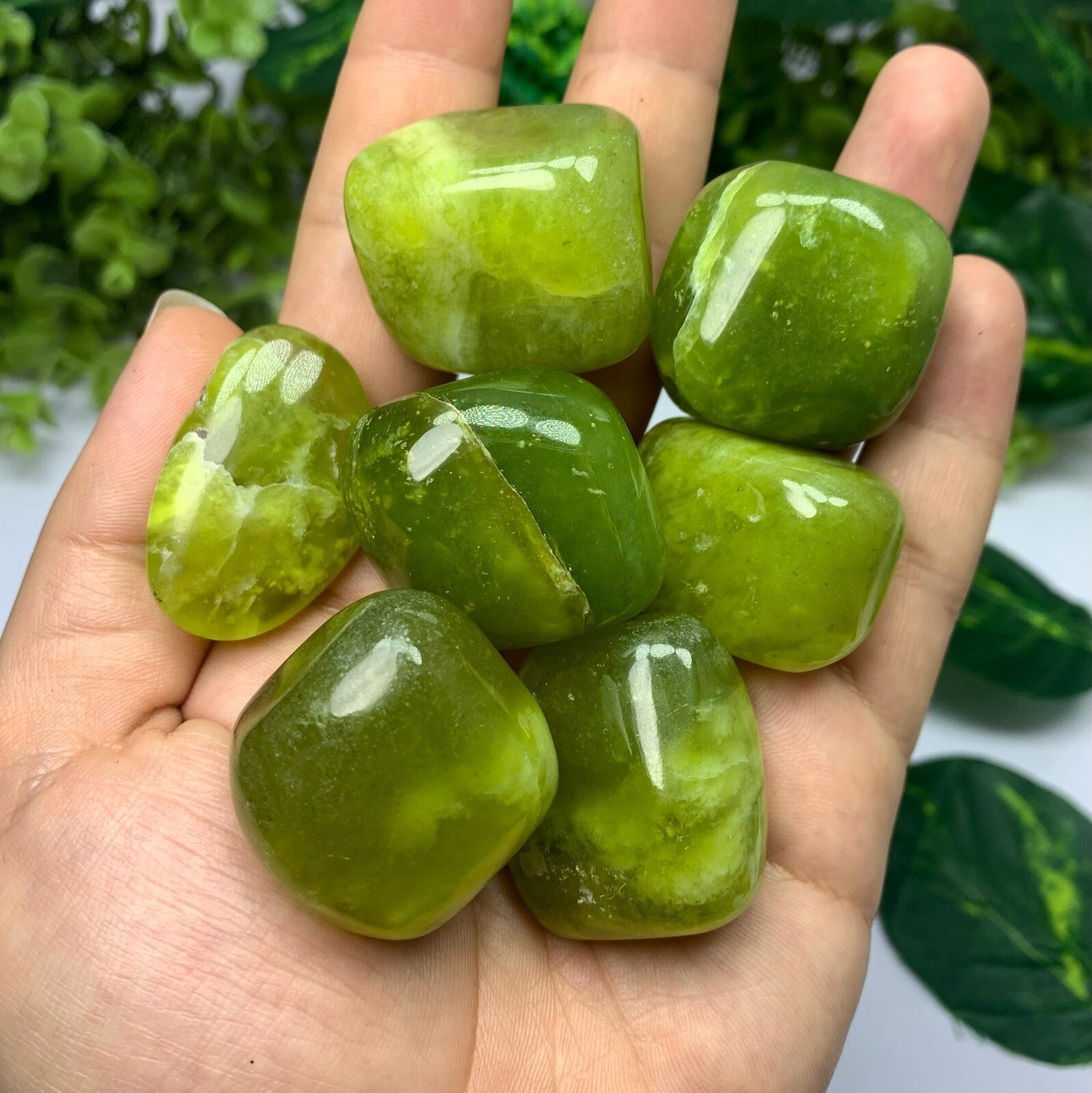 275g Best Quality Transparent Green Jade Tumbles, Shah Maqsood Jade Tumbles