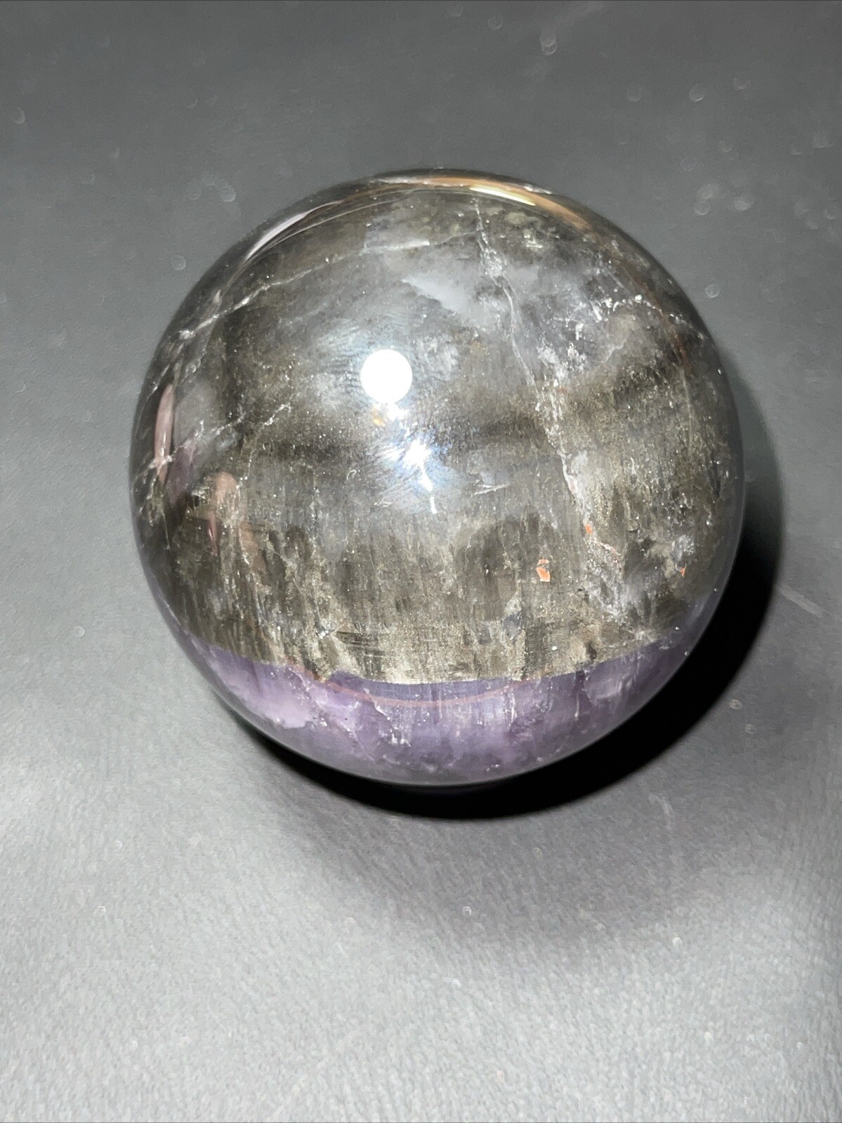 Auralite 23 Crystal Sphere Ball Orb Excellent Flash And a Rainbow 52.2mm 196g
