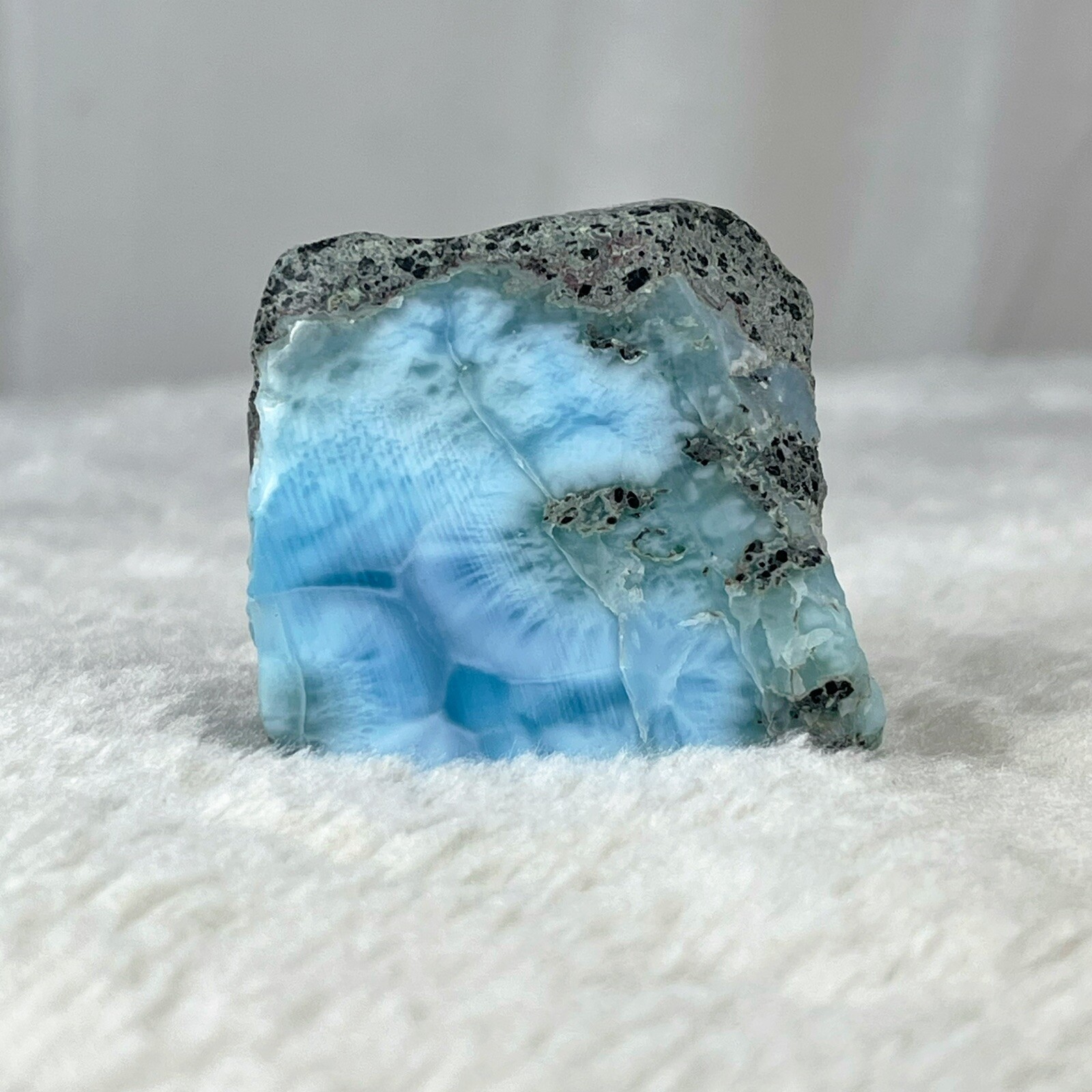 100g Ocean Blue Semi-Polished Larimar Stone Rough Larimar Atlantis Stone
