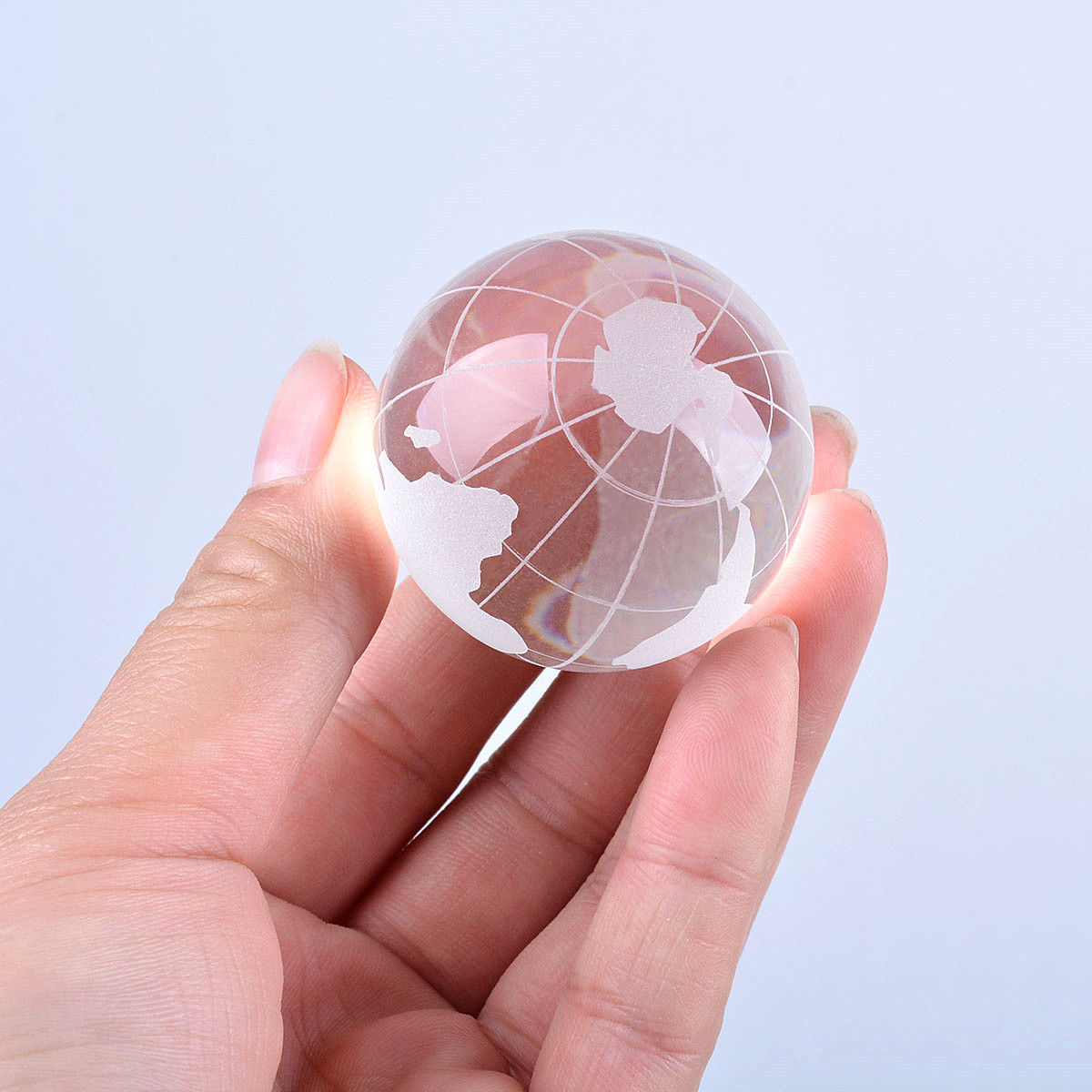 LONGWIN Crystal World Globe Frosted Glass Ball Photography Props 30mm