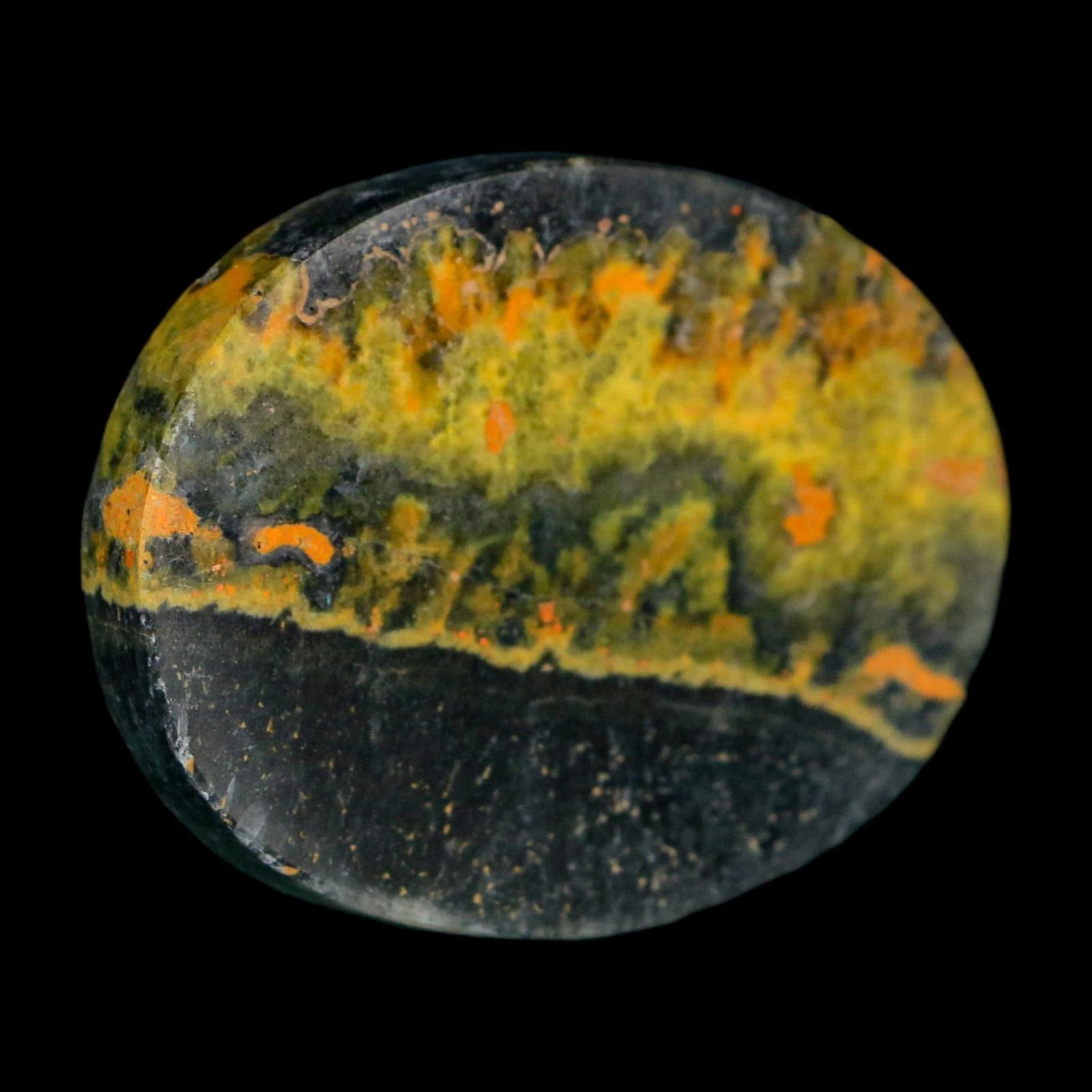 1.8″ Bumblebee Jasper Natural Polished Mineral Palm Stone Java Indonesia