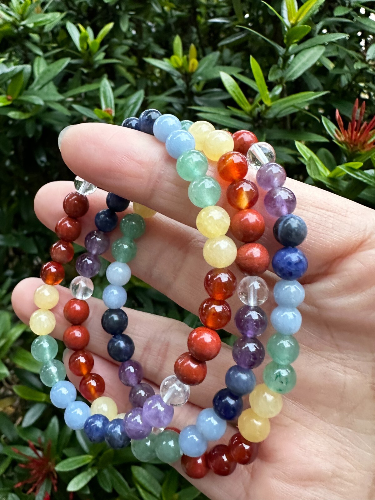 Grade A ++ 7 Chakra Stone Bracelet 6mm, Genuine Chakra Gemstone Bead Bracelet