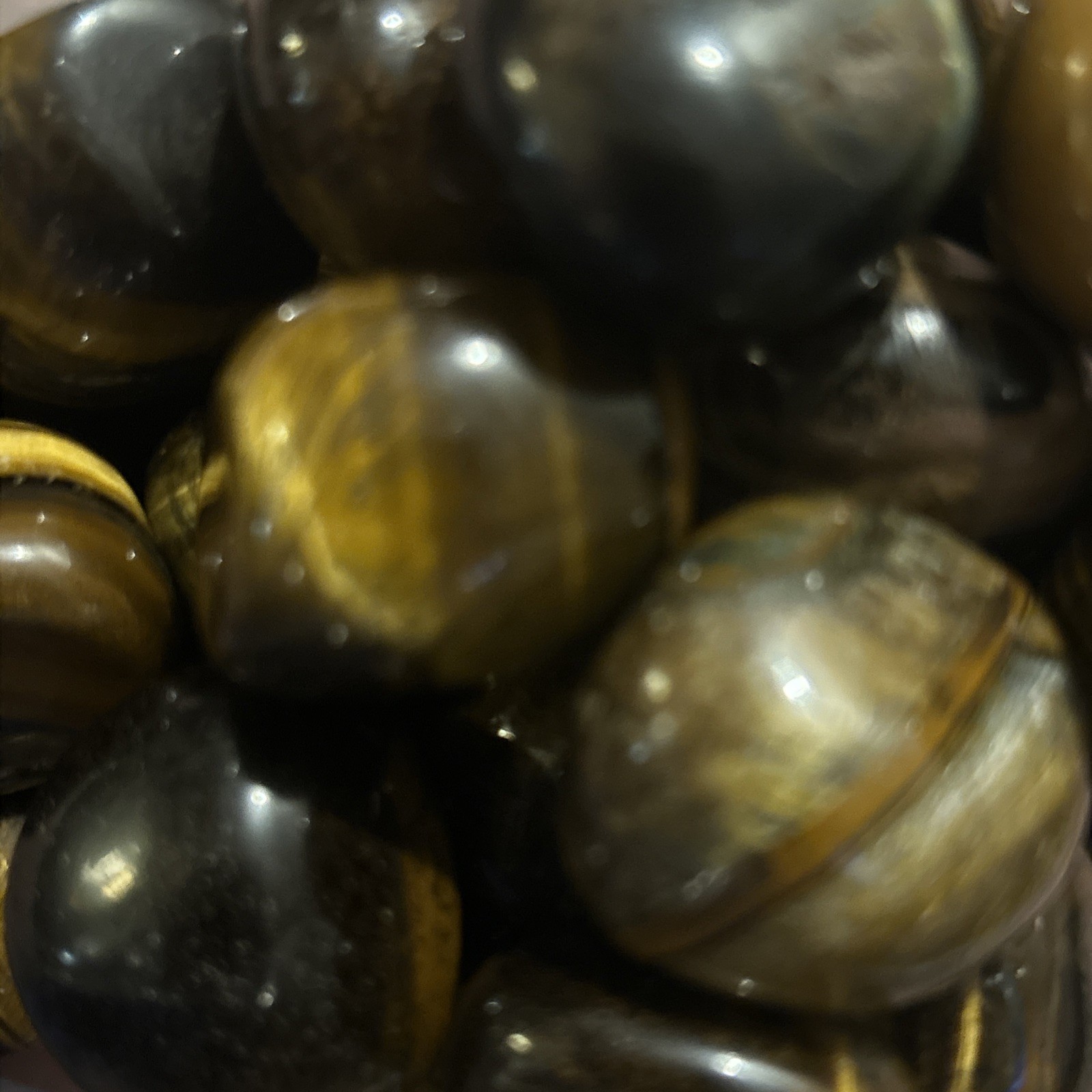 3 count- Tumbled Tigers Eye Crystal Stones, 0.5”- 1”, Golden Tiger’s Eye