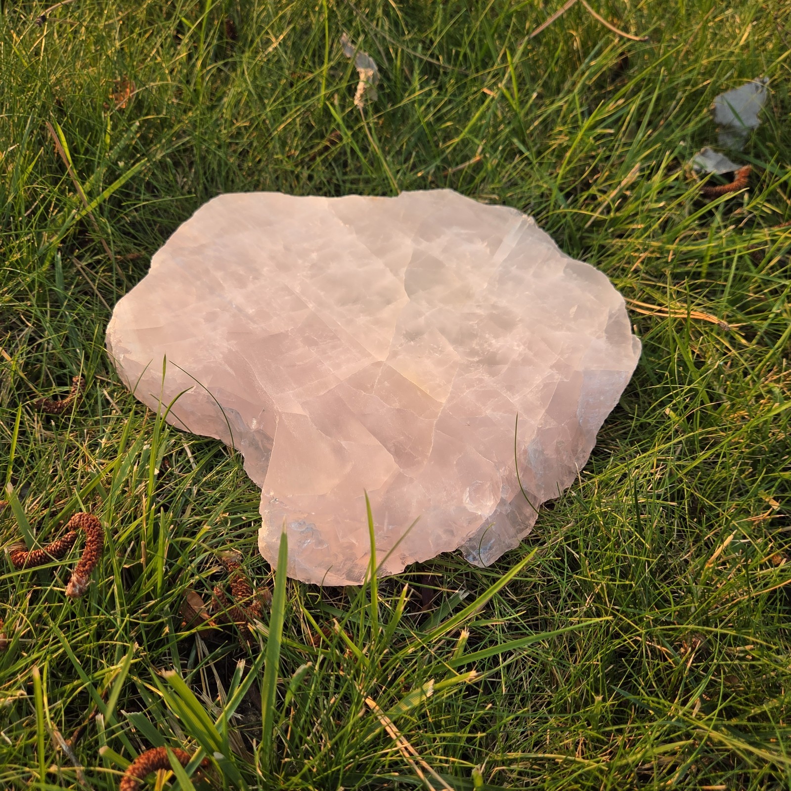 Solid Rose Quartz Crystal Bowl Trinket Dish Pink Gemstone Vanity Tray Raw Edge