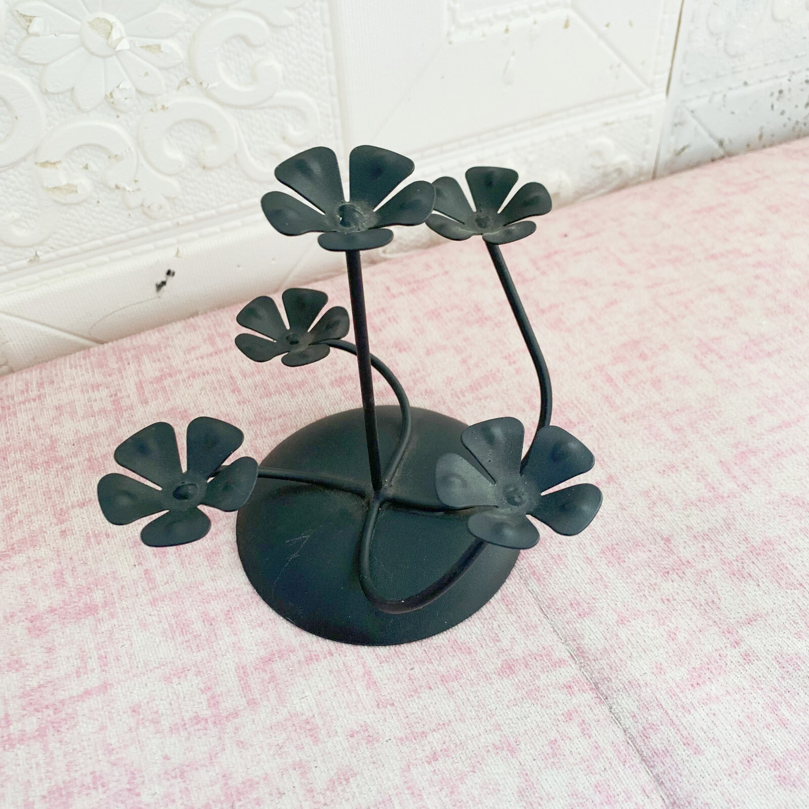 2pcs Crystal Sphere Stands Iron Clover Shape And Alloy Crown Shape Sliver Color