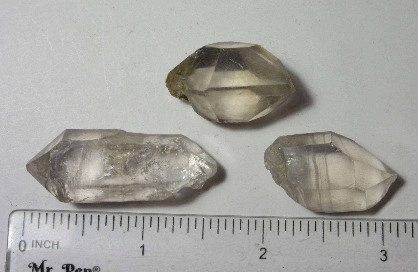3 Tibetan Clear Quartz Crystals Terminated 1 1/2″ Point TSQ-4