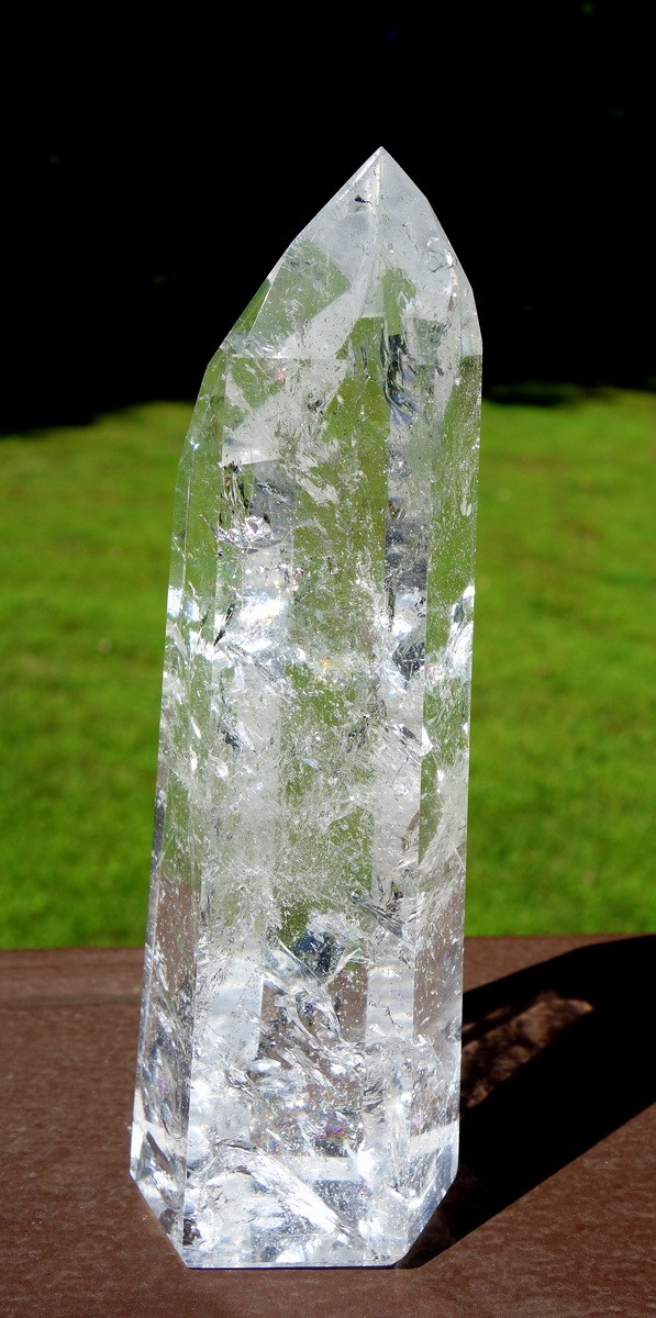 Lemurian Quartz Channeling Crystal with Rainbows Polished