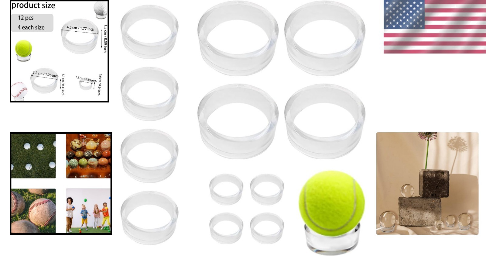 12 Durable Round Acrylic Sphere Holders – Clear Display Stands for Any Occasion