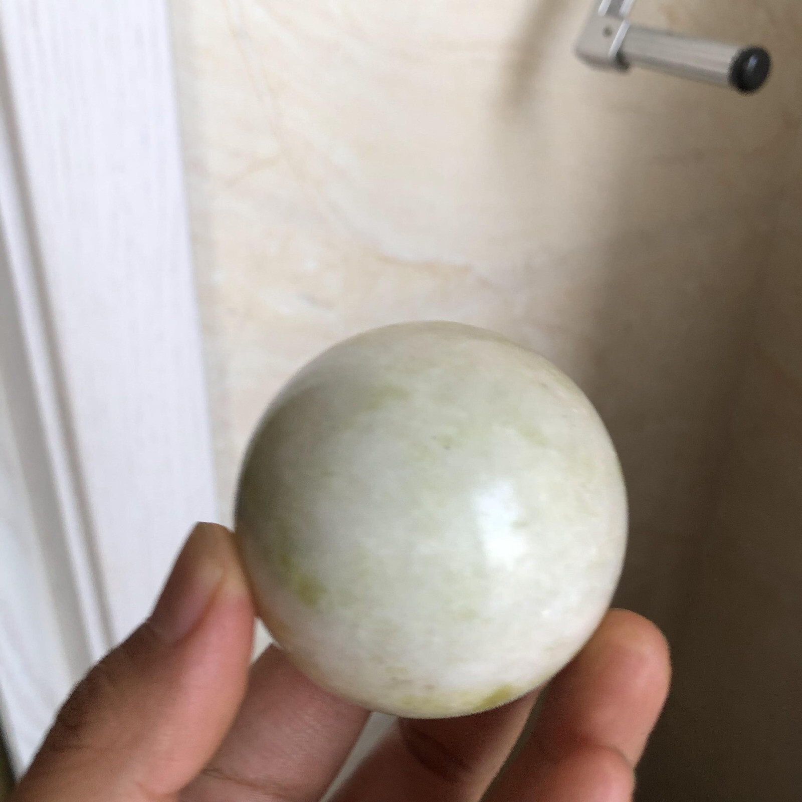 53mm Rare Natural yellow jade Semi-precious crystal Ball sphere 223g A2522