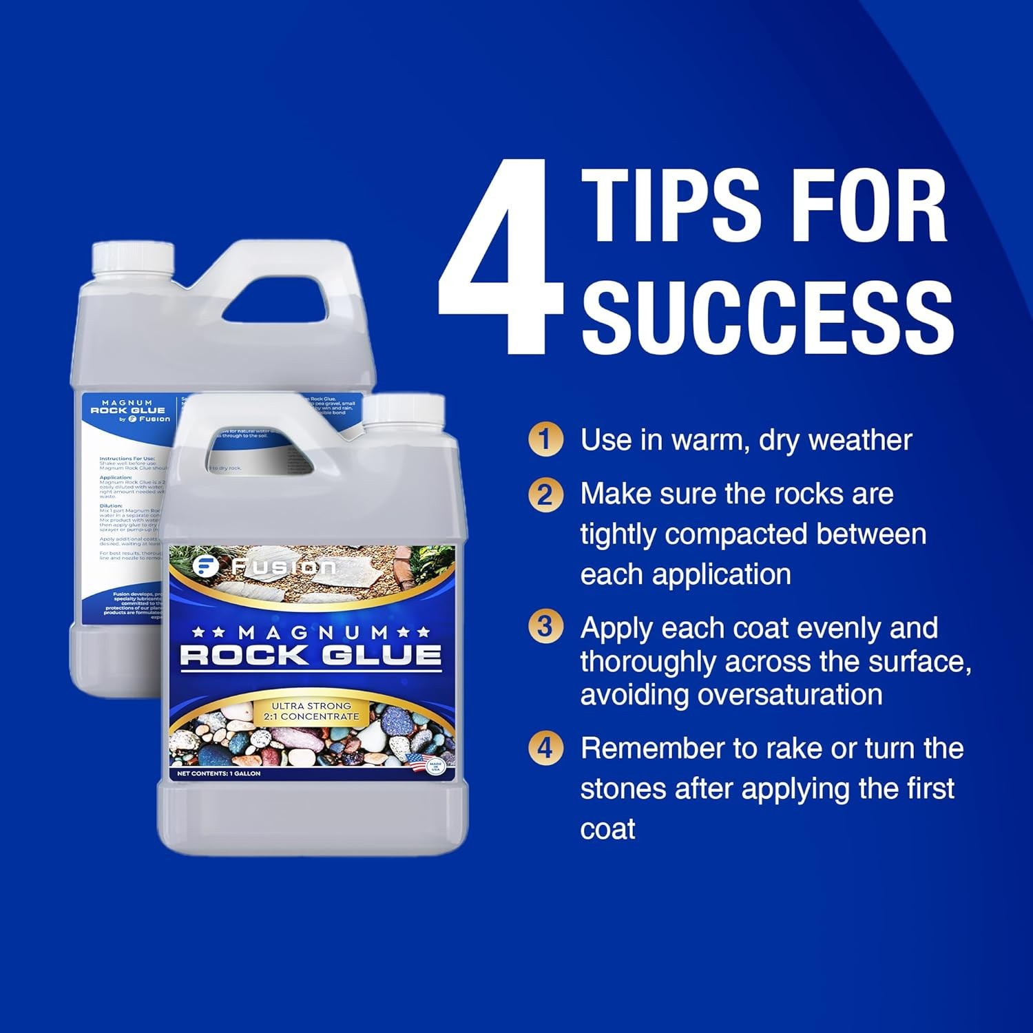 Magnum Rock Glue for Landscaping – 128oz, Adhesive Pea Gravel, White