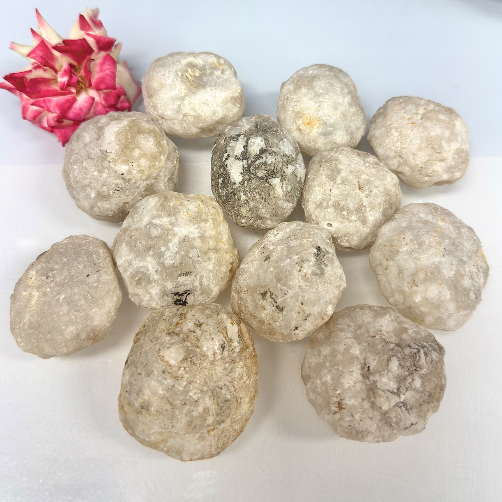 Wholesale Lot – 2 lbs Natural Unbroken Quartz Geode – 12 to 16 PCS