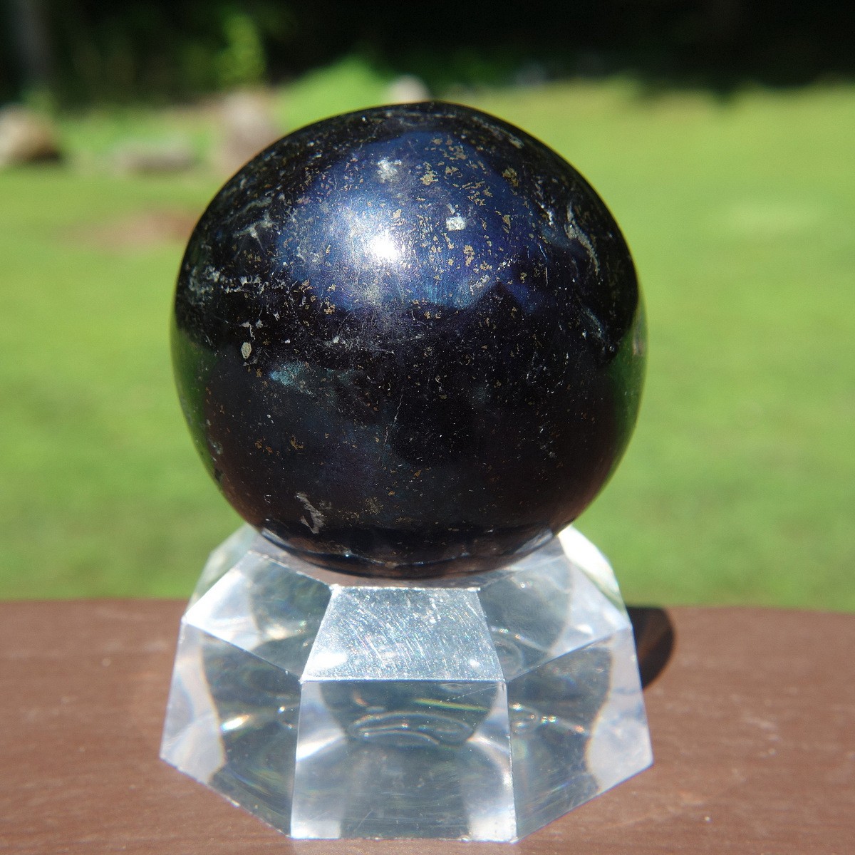 Covelite Sphere / Dark Blue Crystal Ball with Pyrite