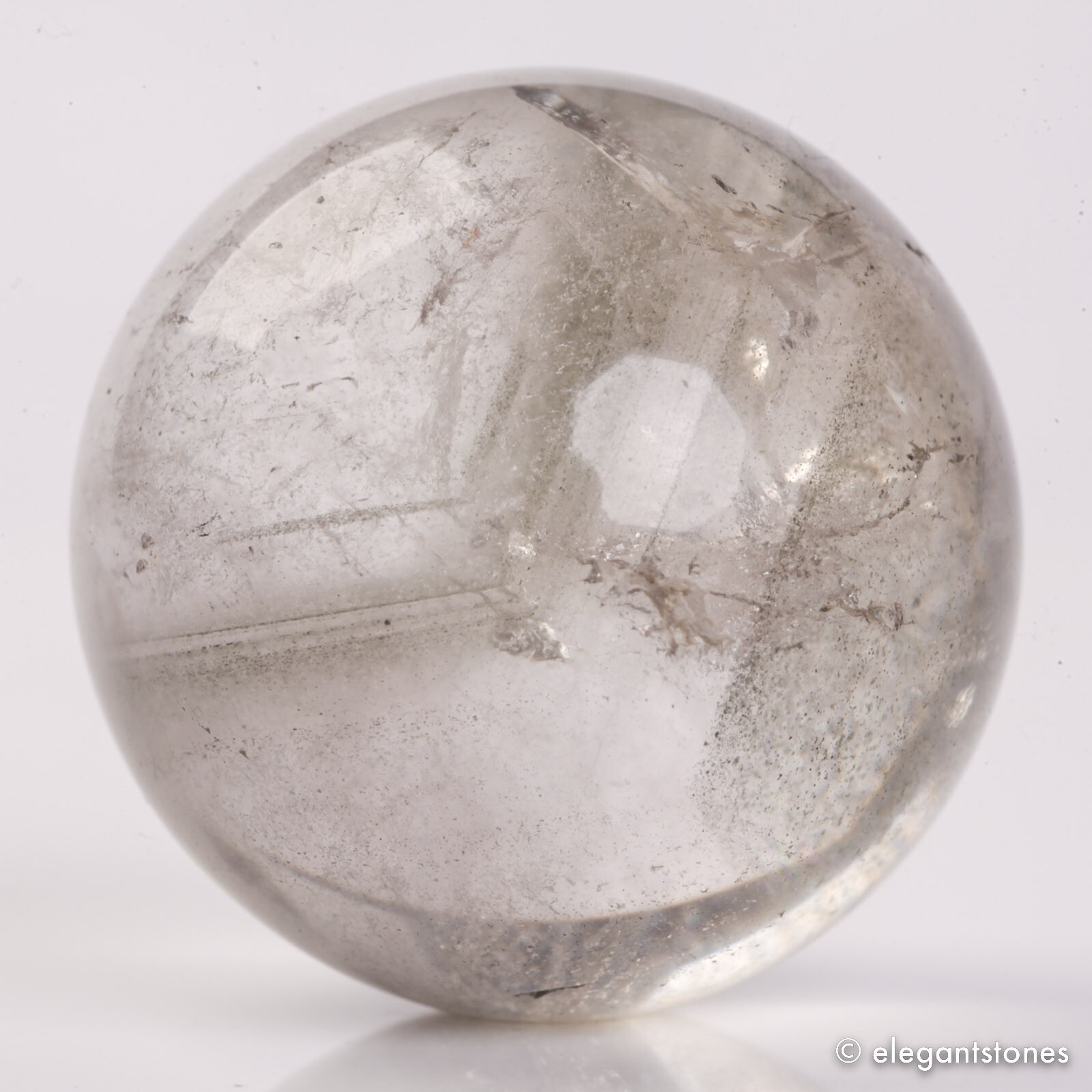 69g36mm Natural Garden/Phantom/Ghost/Lodolite Quartz Crystal Sphere Healing Ball