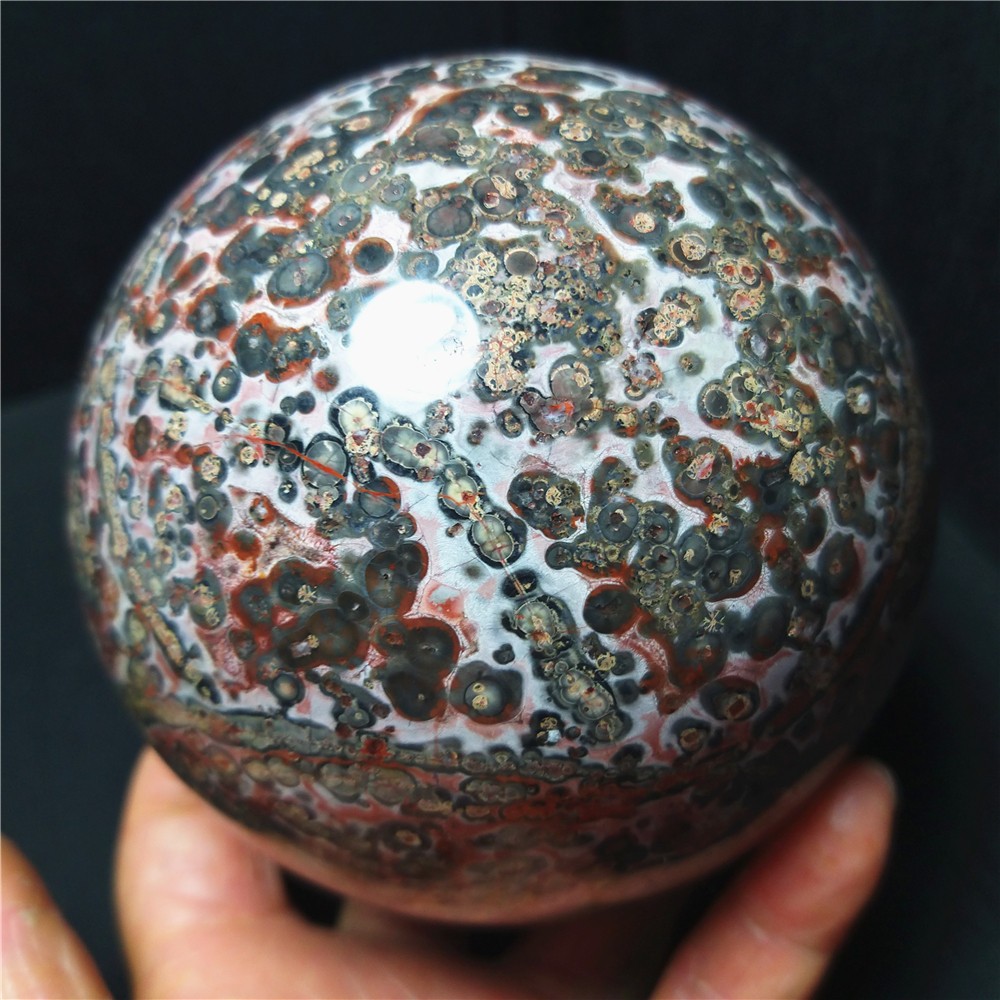 RARE 1186G Natural Polished Colorful Agate Crystal Ball Healing Madagascar A4897
