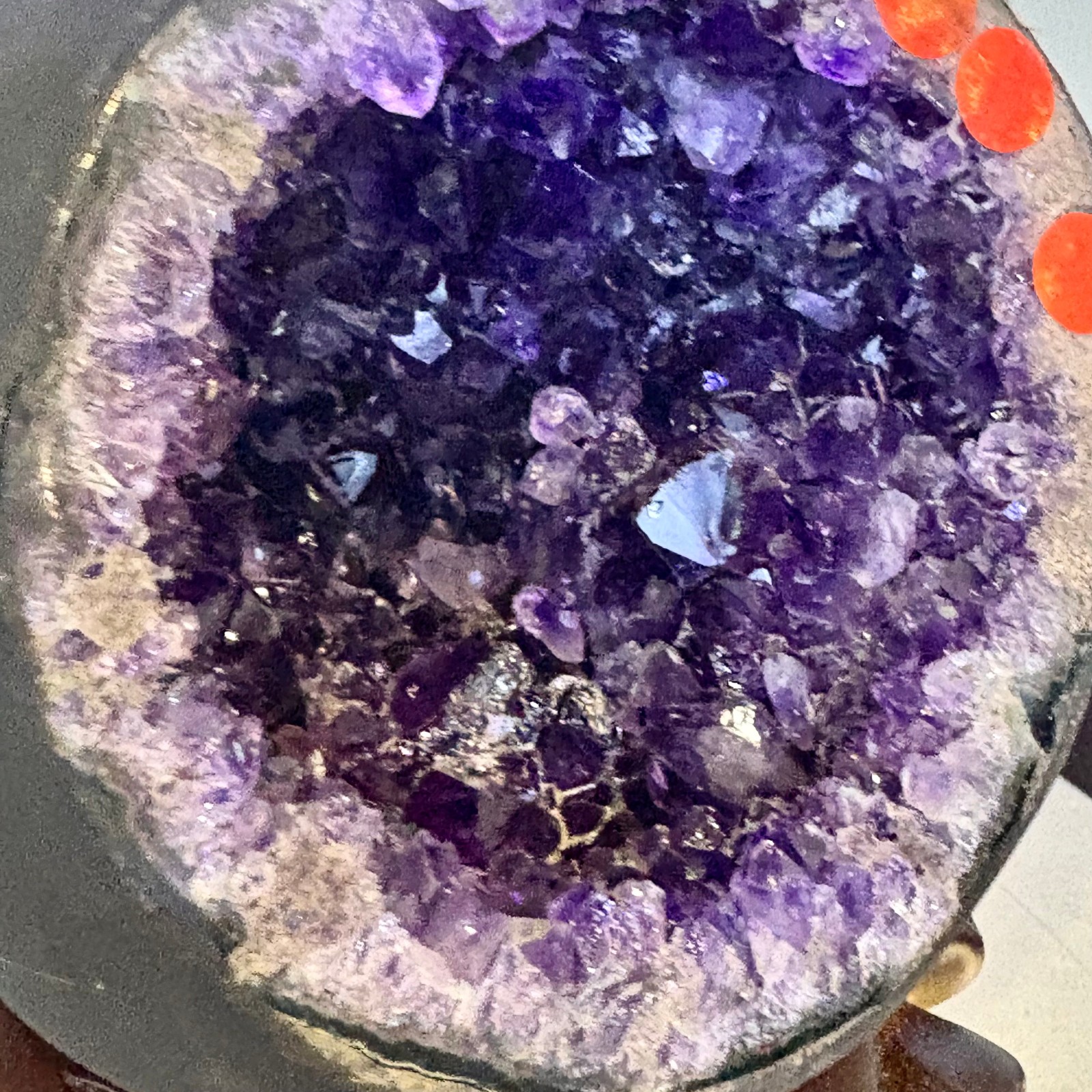 5.2LB Natural uruguay amethyst geode quartz money bag crystal +stand