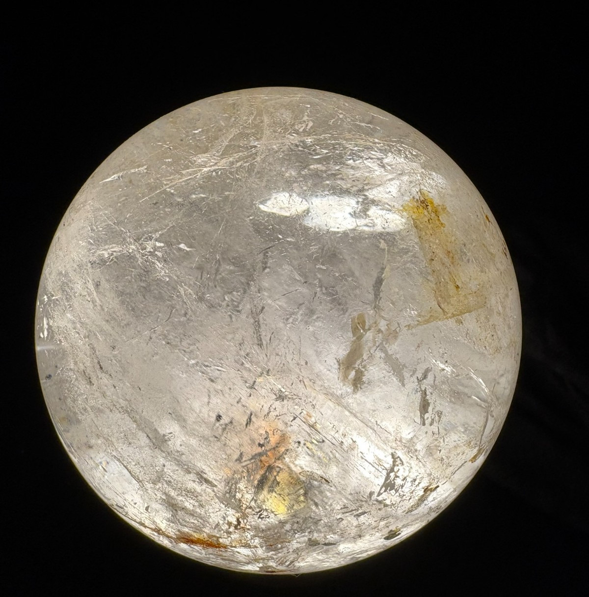 80mm Large Quartz Ball Natural Crystal Sphere w/ USB Light Stand Decoration