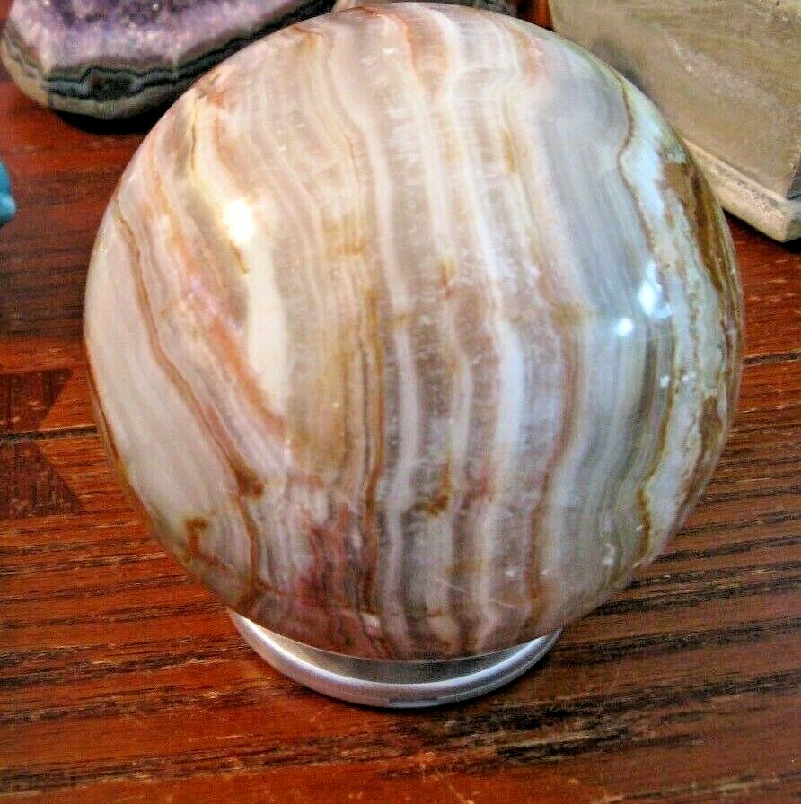 New Silver Color Acrylic Sphere, Egg, Geode, Crystal Display Stand Holder 2.39″