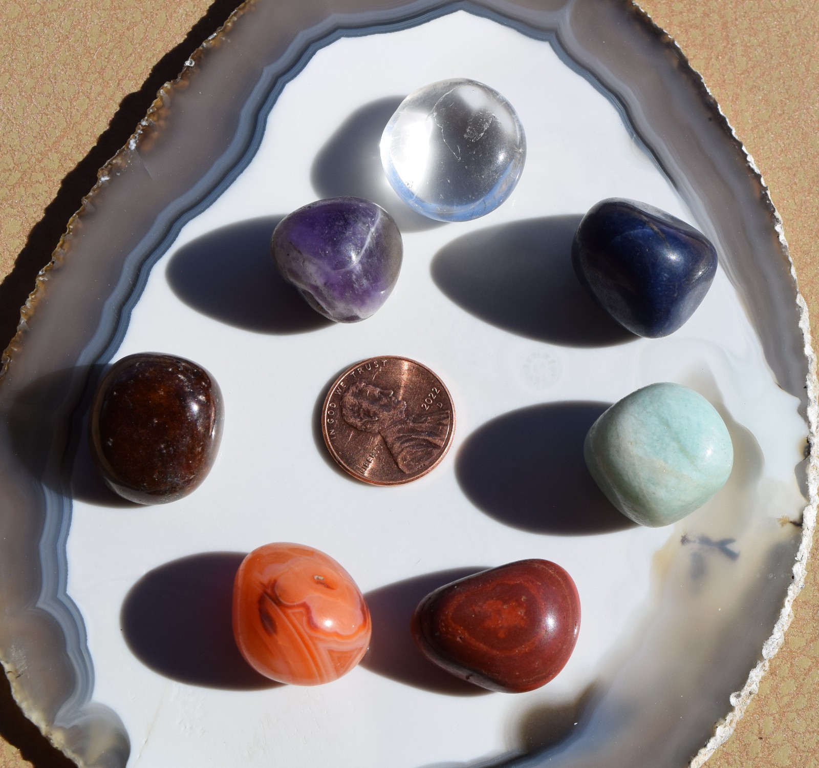 7 Tumble Chakra Stones Polished Various Shaped Stones