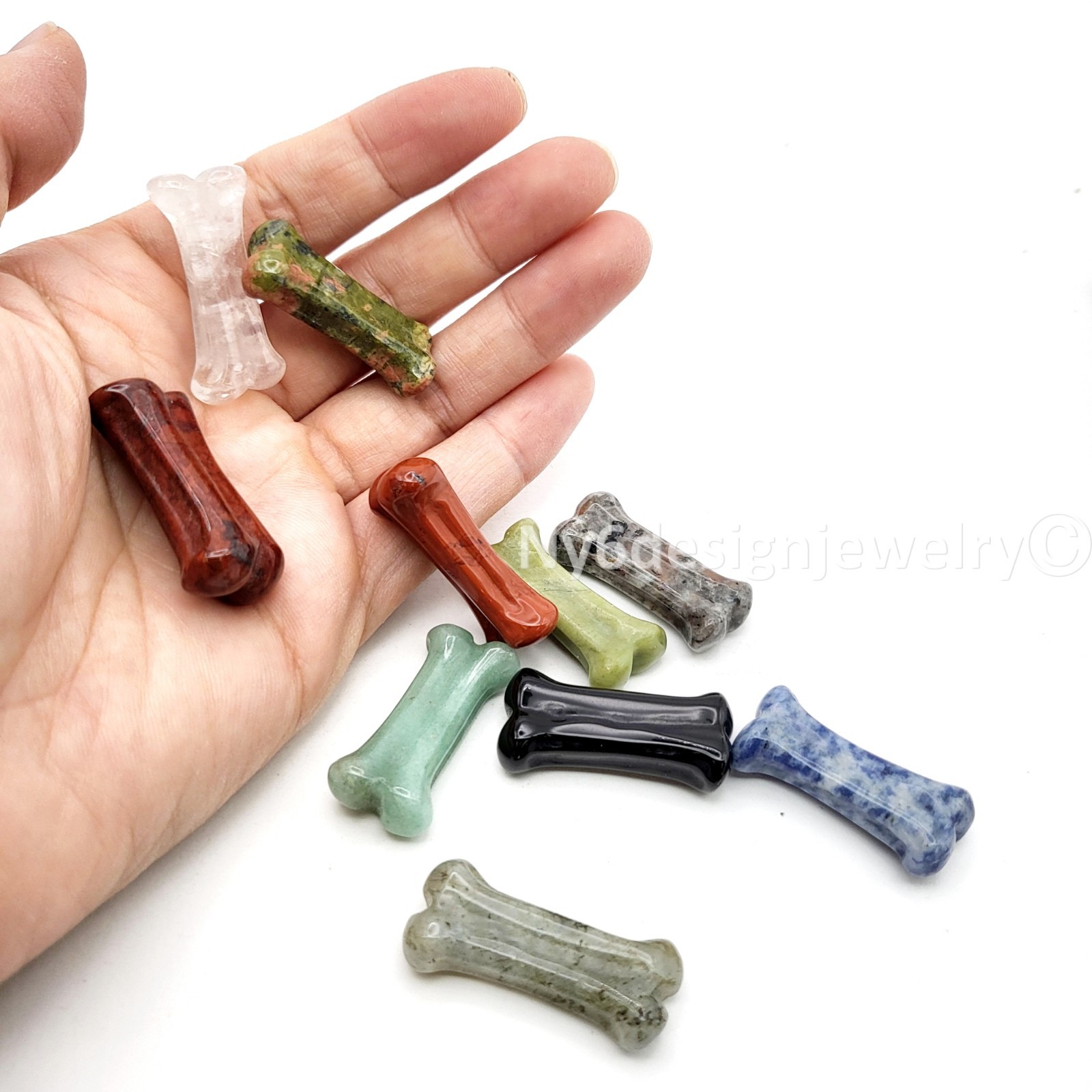 Bone shape Gemstone 32x15x8mm Natural Crystal Healing Stone 1pc Gemstone