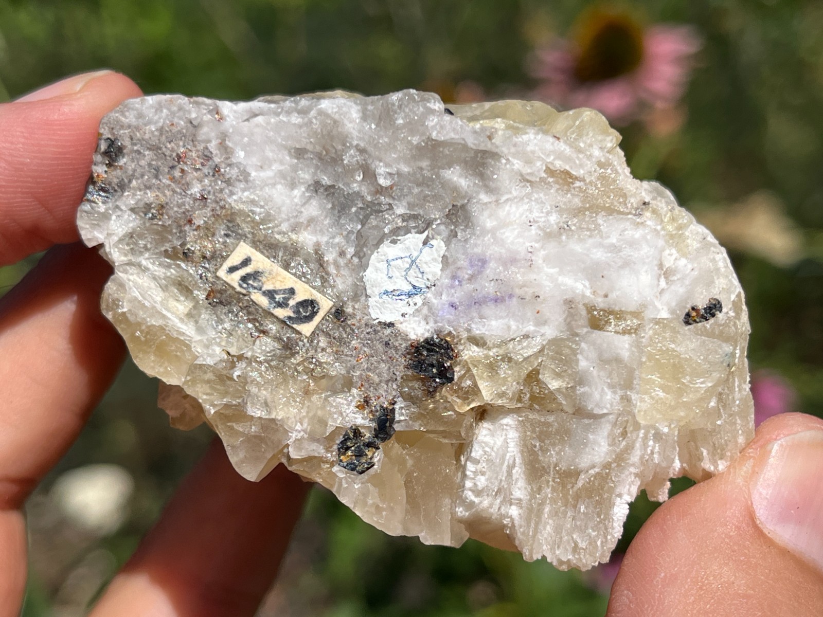 Witherite on Fluorite – Minerva No. 1 Mine, Cave In Rock, Hardin Co., Illinois