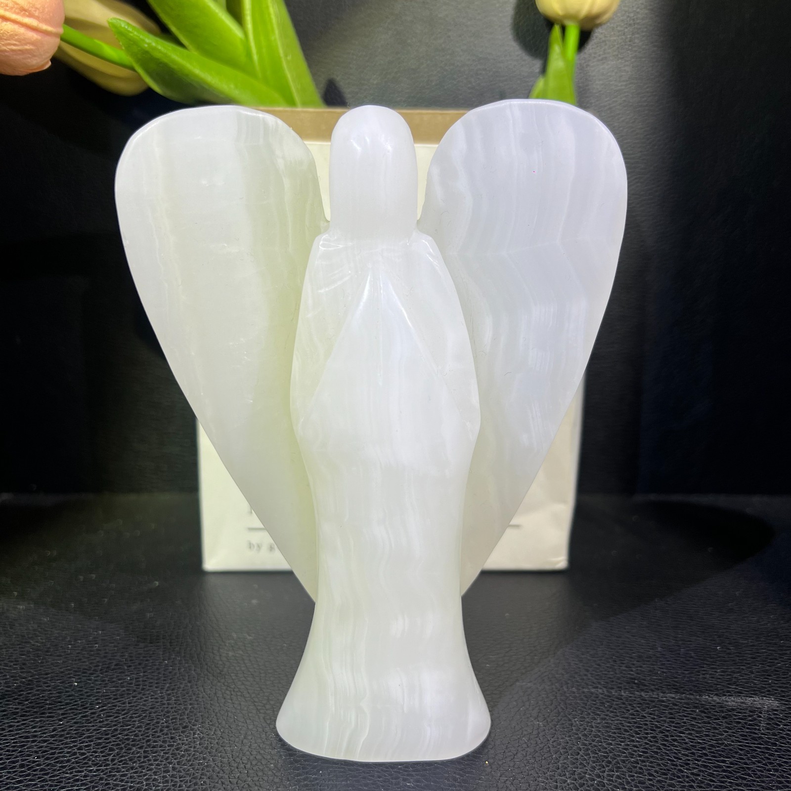 2.1LB 165mm” Natural Afghan Jade Angel Crystal Ornament Quartz Gift