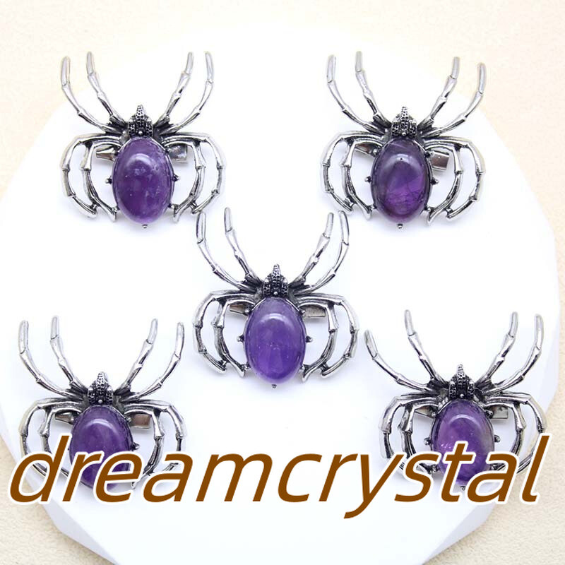 50pcs Mix Natural Quartz Crystal Alloy Spider Skull Reiki Random Insect Skull