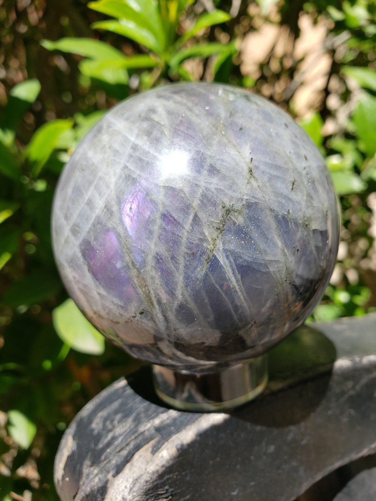 2.7″ Labradorite Mineral Crystal Iridescence Sphere Ball Orb Flash, 458g or 1 lb