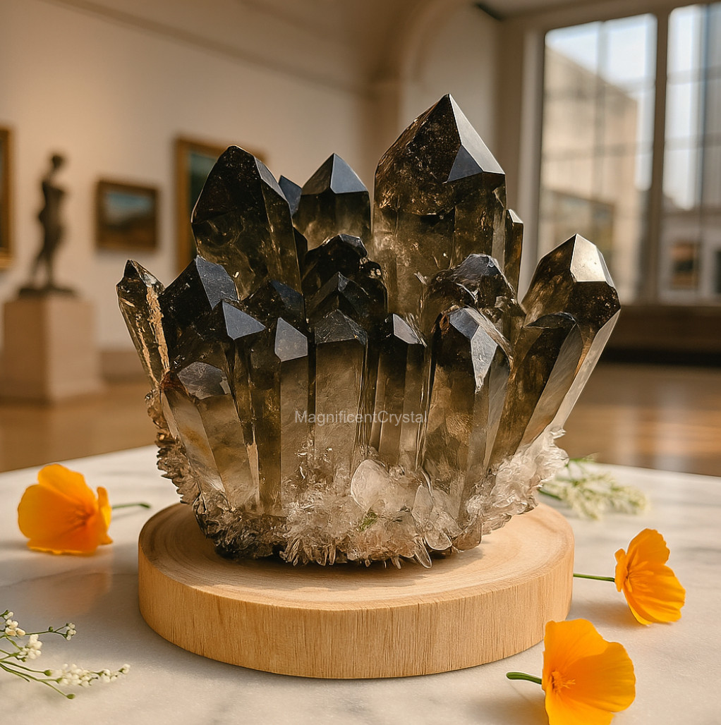 NEW FIND Rare Smoky Quartz Crystal Cluster Natural Geode Mineral Specimen Gift