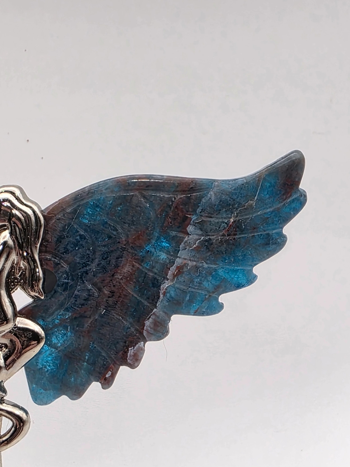 🌈 Pink Agate and Blue Apatite Forbidden Love Mini Wings (2.5″)