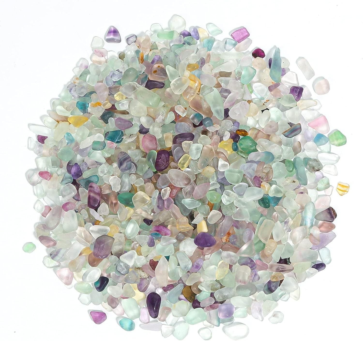 Crystal Chips Stone Crushed Quartz Glass 0.5LB – Fluorite Tumbled Gravel Smal…