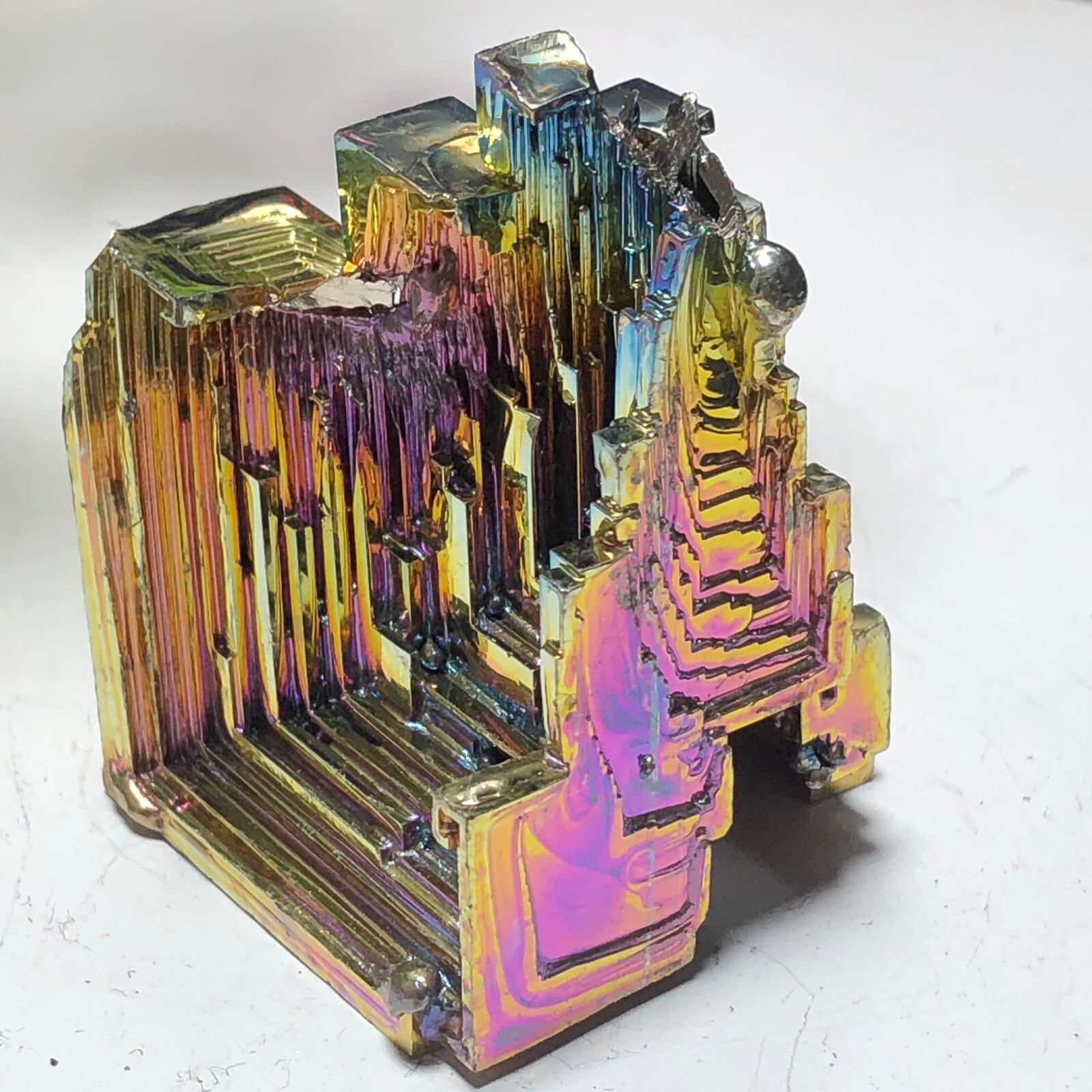 Natural Rainbow Aura Titanium Bismuth Specimen Mineral Gemstone Crystal Rock