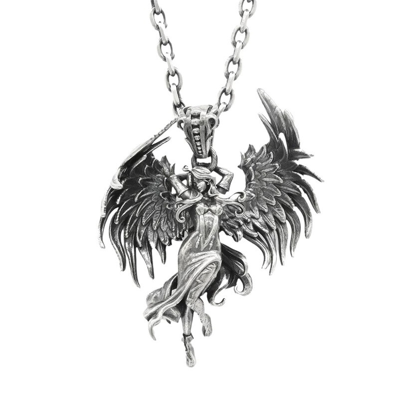 Fashion Jewelry Devil angel Pendant Angel wings Lovers Men women Necklace 1PC