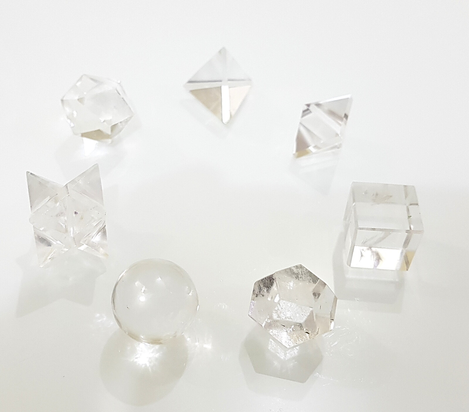 Natural Crystal Quartz Beautiful Clear Crystal Sacred Geometry Set Strong Grid